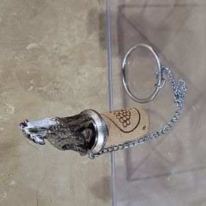 Vintage WTU Pewter wolf wine cork stopper